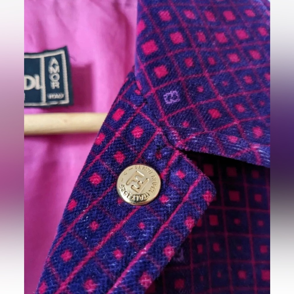 Vintage Fendi Velvet Purple/ Pink Jacket - Picture 3 of 4
